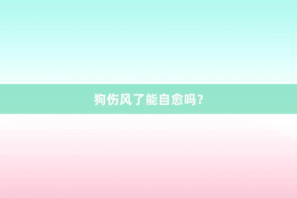 狗伤风了能自愈吗？